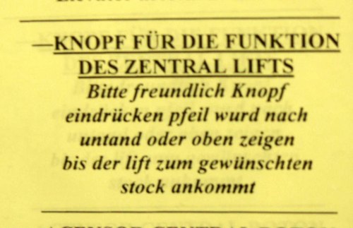 Hotel in New York City: "Bitte freundlich Knopf eindrücken"