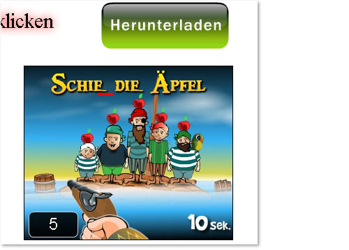 Schie die Äpfel